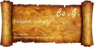 Csipka Gergő névjegykártya